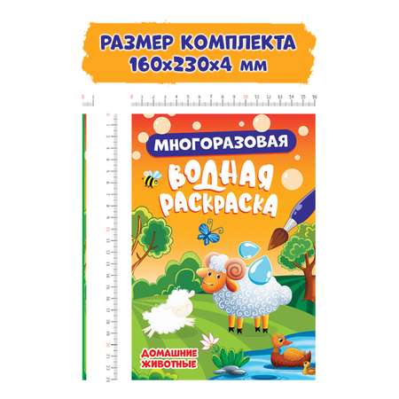 Набор Проф-Пресс Многоразовая водная раскраска 8 стр В лесу+домашние животные