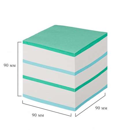 Блок для записей Attache Economy на склейке 9х9х9см цветной блок 2 штуки