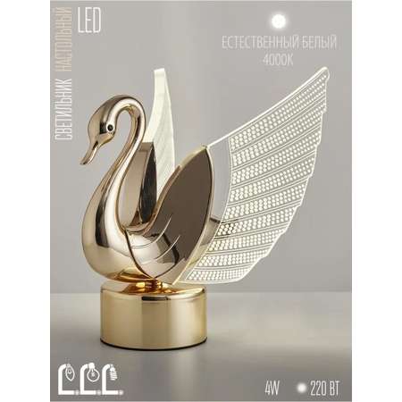 Настольный светильник LLL KT7257 золотой Птицы с вращением на 360 градусов