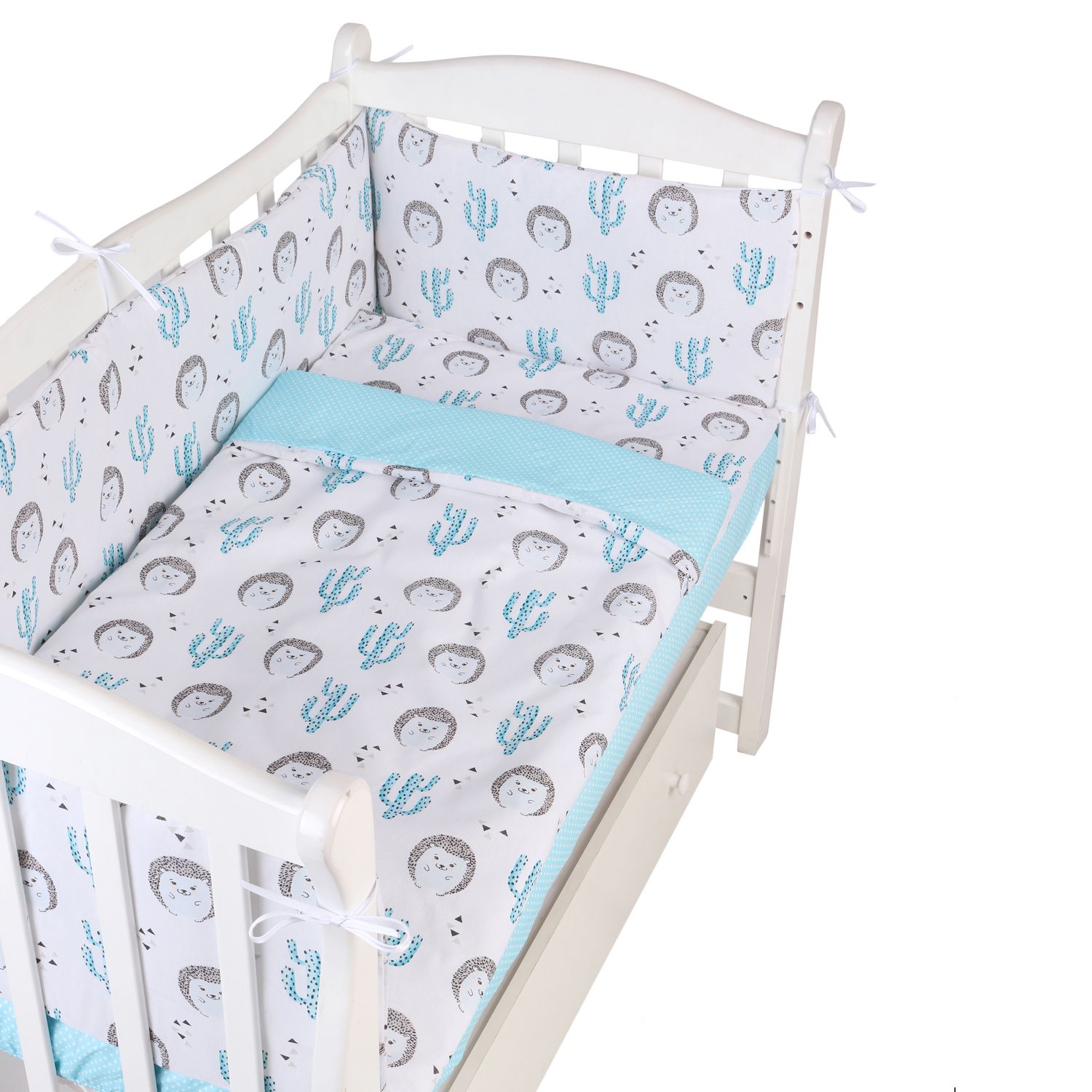 Комплект постельного белья Amarobaby Ёжики 7предметов AMARO-3007-Ez - фото 4