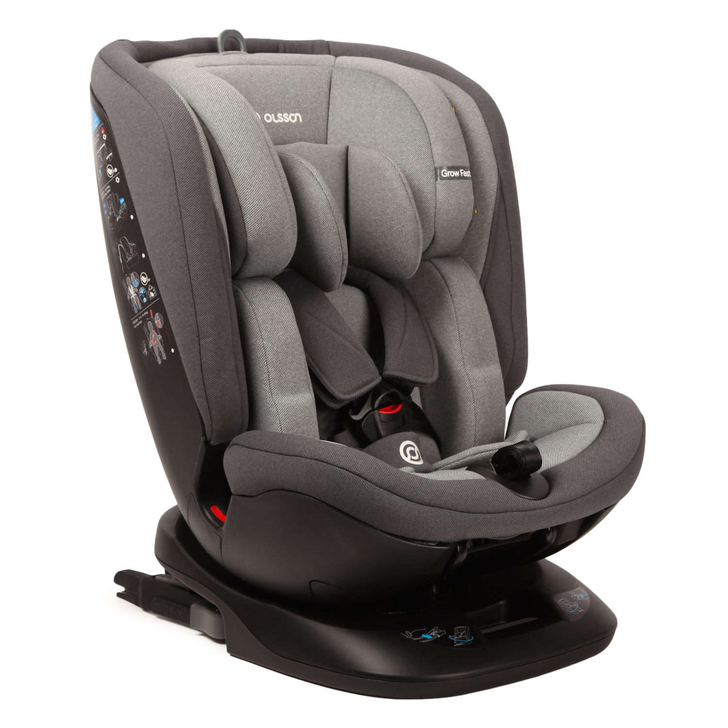 Автокресло Olsson Grow Fast Grey Isofix 0+/1/2/3 (0-36 кг) - фото 6