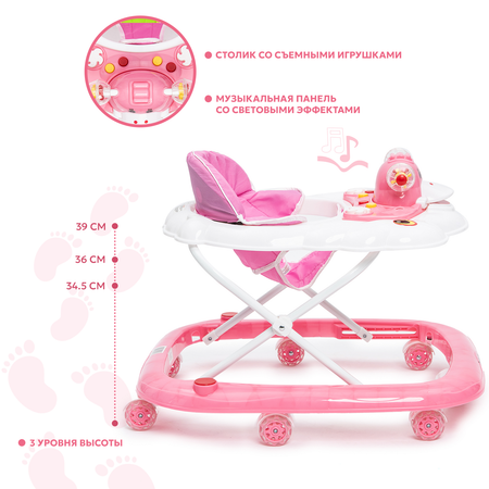 Ходунки Babyton Duck Pink QB5302