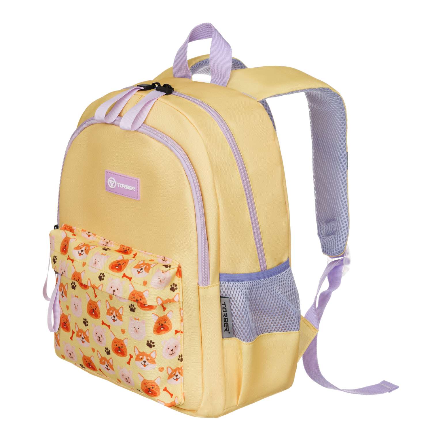 Рюкзак TORBER CLASS X Mini жёлтый с орнаментом и Мешок для сменной обуви - фото 2
