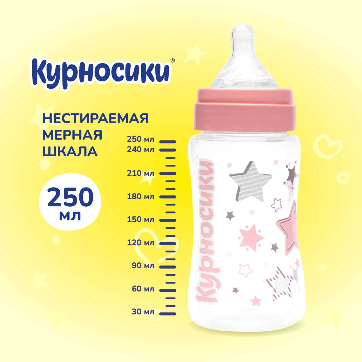 Бутылочка для кормления Курносики с широким горлом 250мл 11270 - фото 6