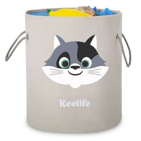 Корзина для игрушек Keelife для хранения Котенок молочный-голубой