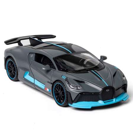 Коллекционная машинка WiMI металлическая гоночная инерционная серая Bugatti Original DIVO