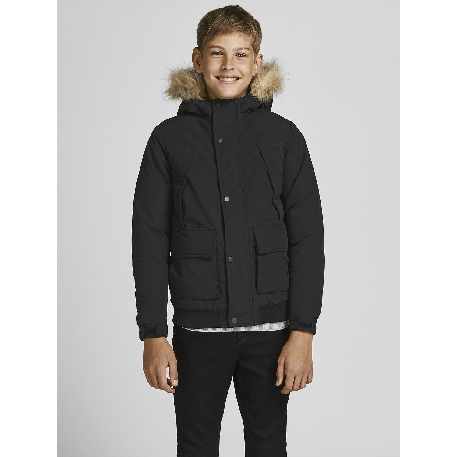 Куртка JACK AND JONES JUNIOR 12190689/Black - фото 4