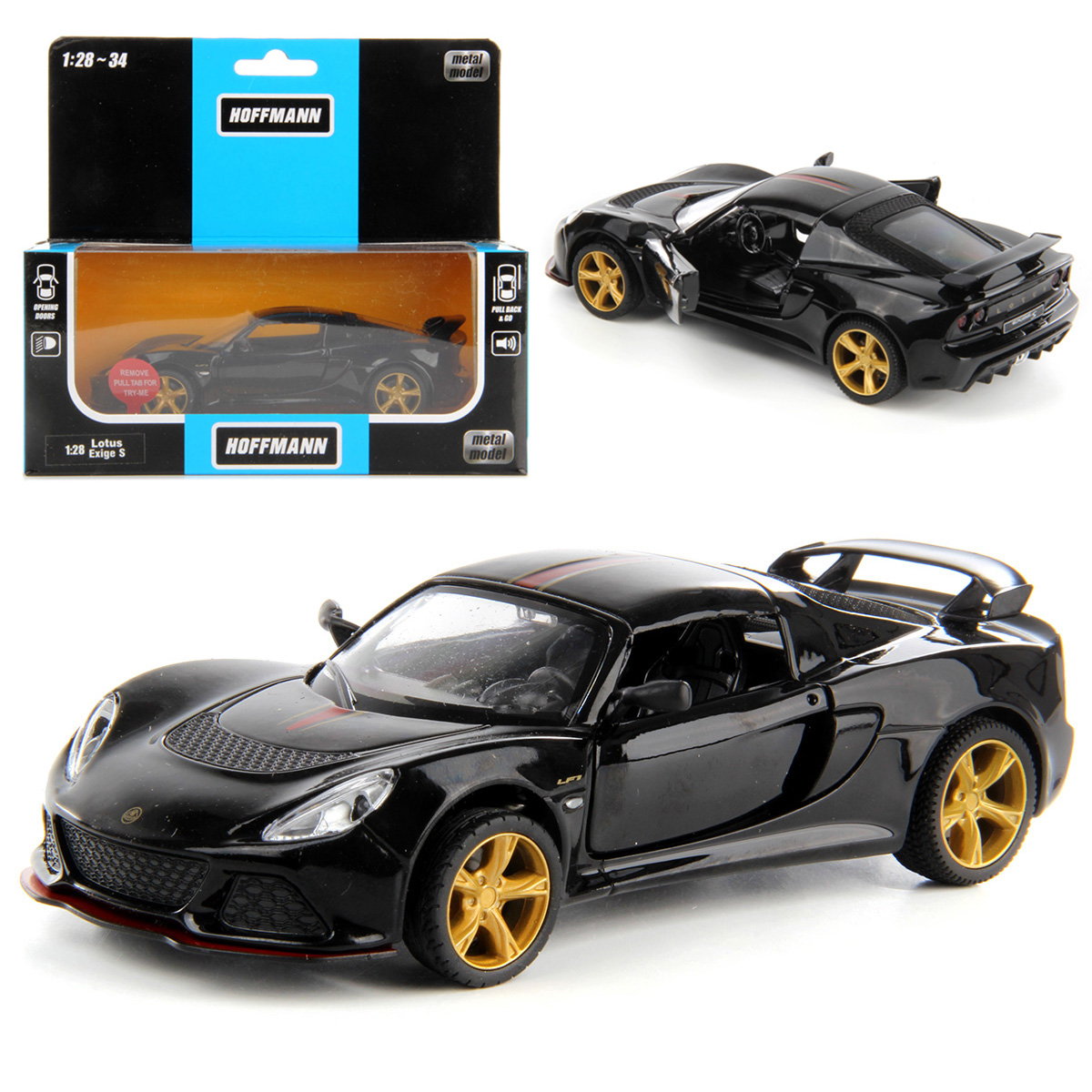 Машина HOFFMANN Lotus Exige S 1:28 металлическая со звуком и светом купить  по цене 1088 ₽ в интернет-магазине Детский мир