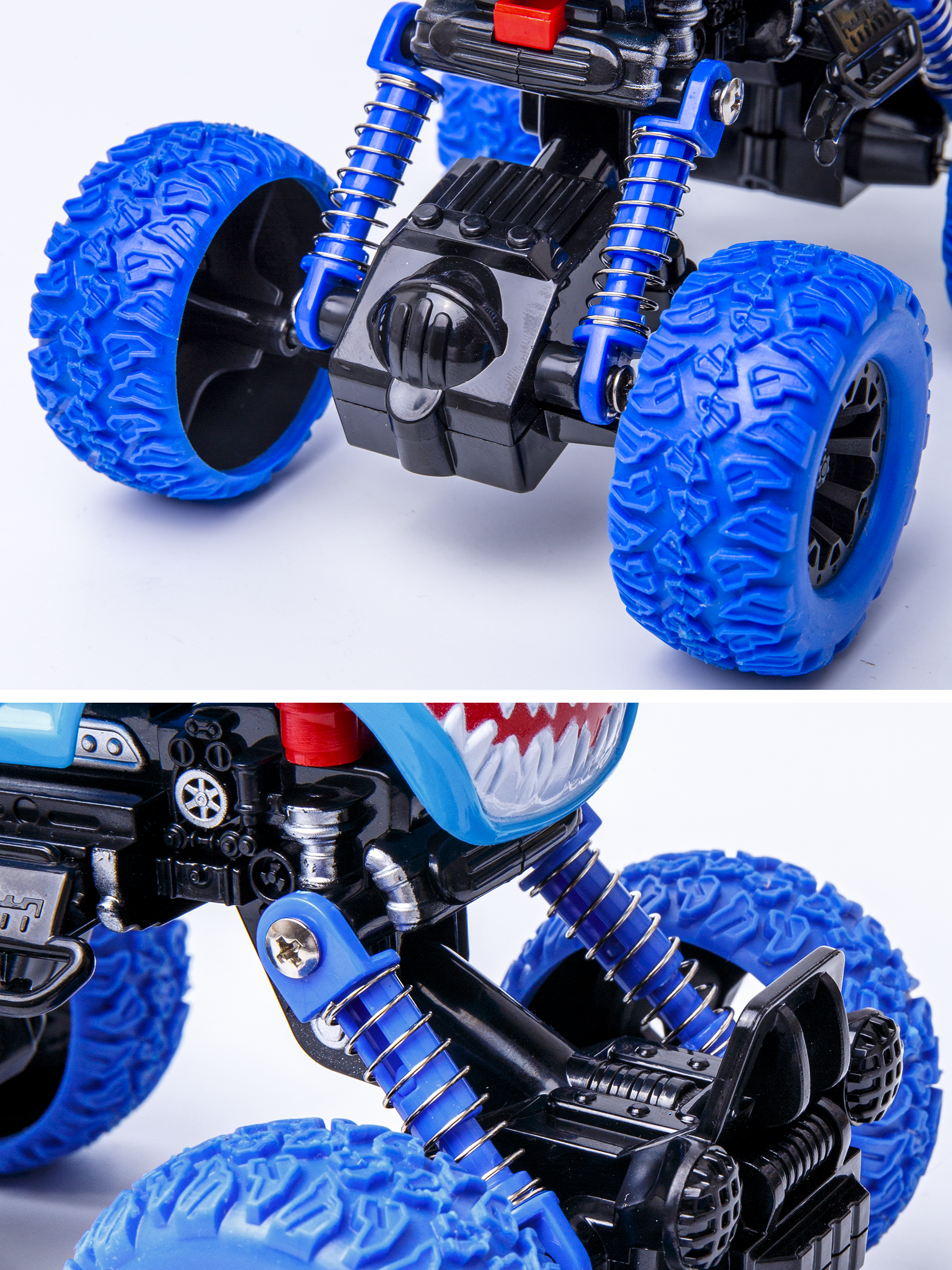 Монстр-трак BAZUMI Jeep Монстр трак 1:85 фрикционный синий KLX500-414A/голубой - фото 2