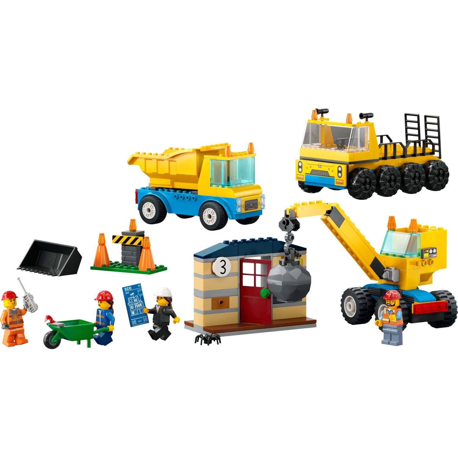 Конструктор LEGO City Construction Trucks and Wrecking Ball Crane 60391 - фото 2