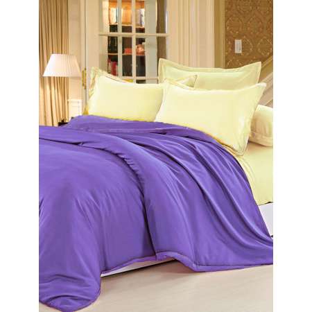 Комплект постельного белья PAVLine Манетти полисатин 2-спальный фиолетовый/желтый JT-34