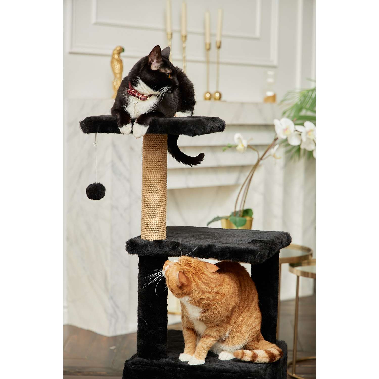 Домик для кошки с когтеточкой Pet БМФ Черный - фото 5