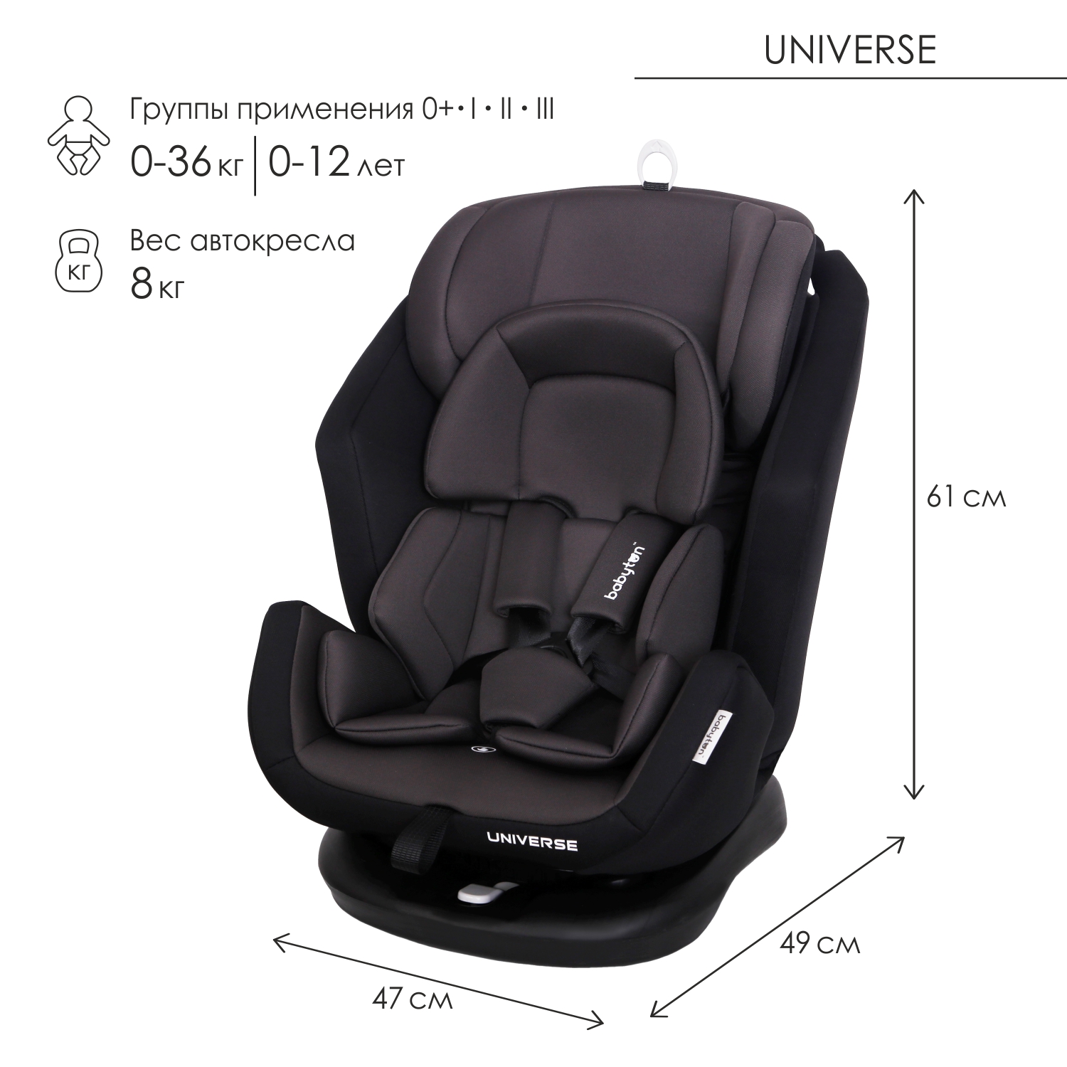 Автокресло Babyton Universe Grey купить по цене 7999 ₽ в интернет-магазине  Детский мир