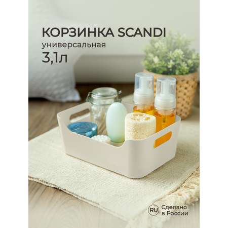 Корзинка универсальная Econova Scandi 24х17х9 см 3.1 л светло-серый