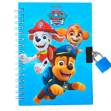 Блокнот на спирали Paw Patrol для записей рисования и творчества Щенячий патруль А6 50 листов с замочком