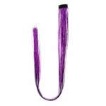 Цветные пряди для волос Lukky Fashion на заколках искусственные блестящие фиолетовые 60 см аксессуары для девочек