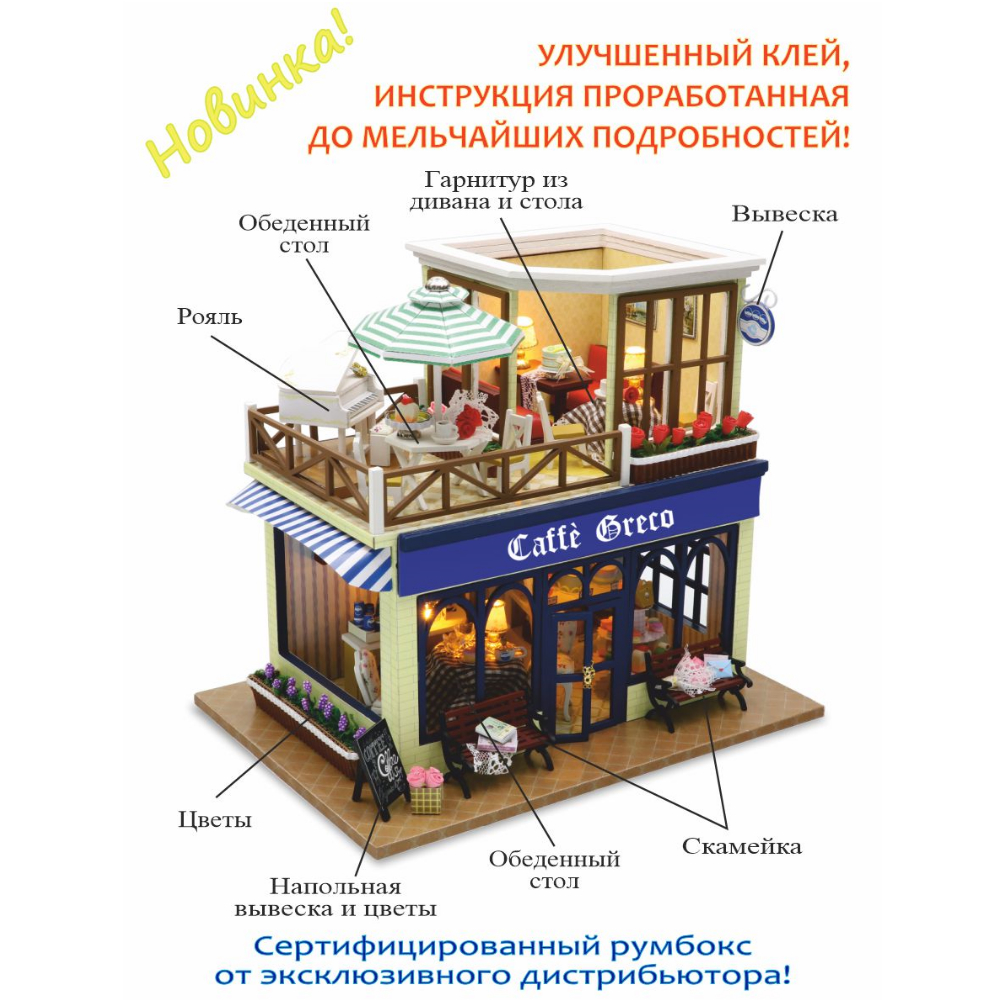 Интерьерный конструктор Hobby Day Румбокс кафе мира Caffe Greco - фото 3