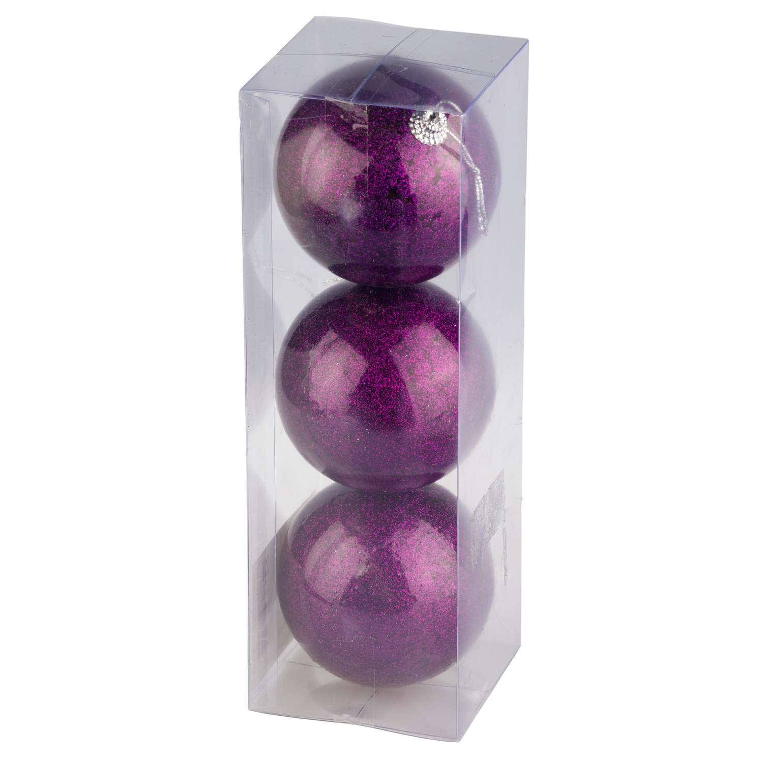Елочные украшения BABY STYLE Шары фиолетовый 8 см 3 шт - фото 2