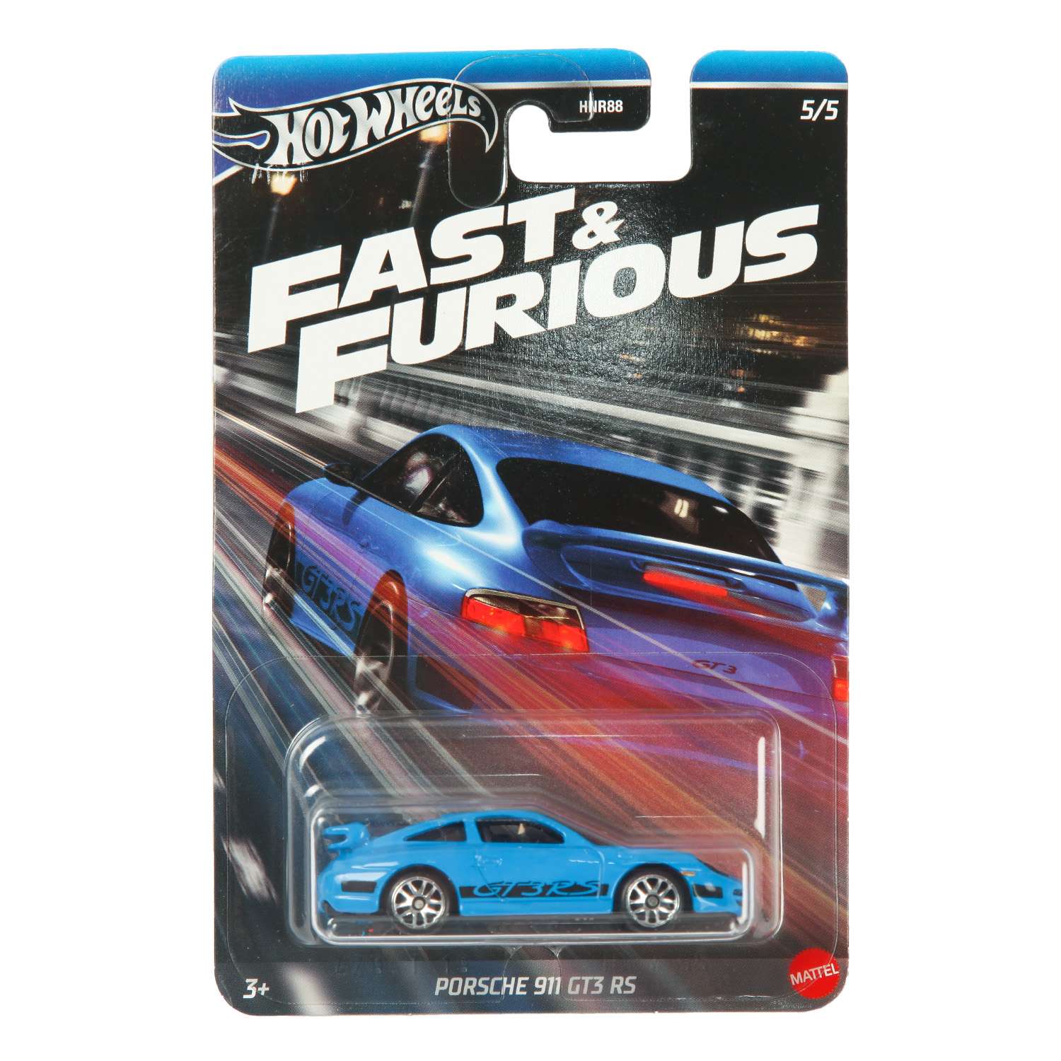 Автомобиль Hot Wheels Fast and Furious 1:64 голубой HNR88 - фото 6