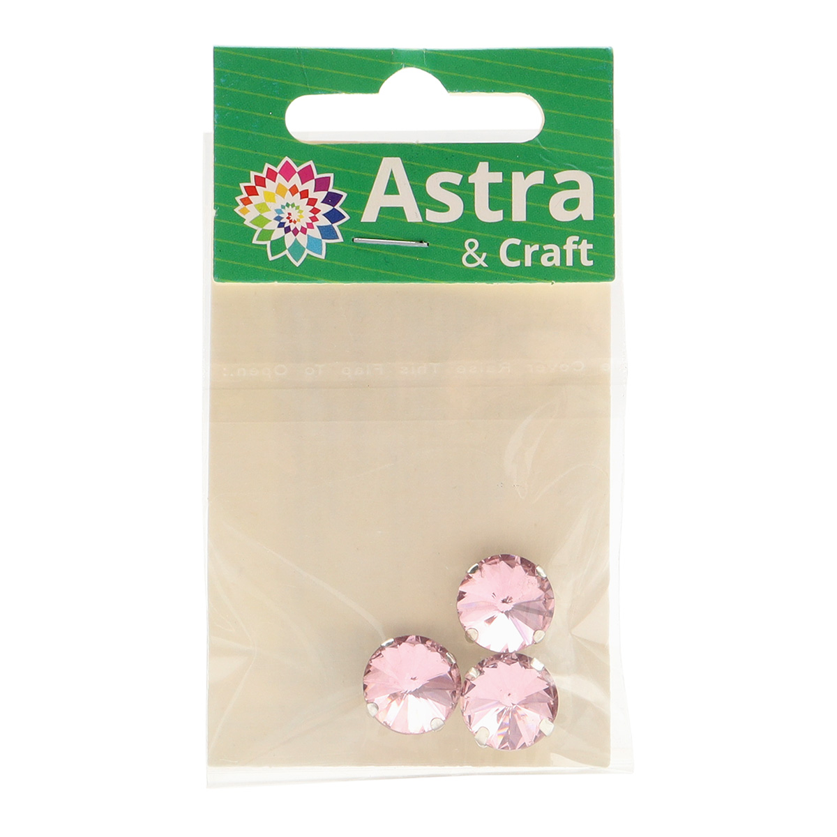 Хрустальные стразы Astra Craft в цапах круглой формы для творчества и рукоделия 12 мм 3 шт розовый - фото 3