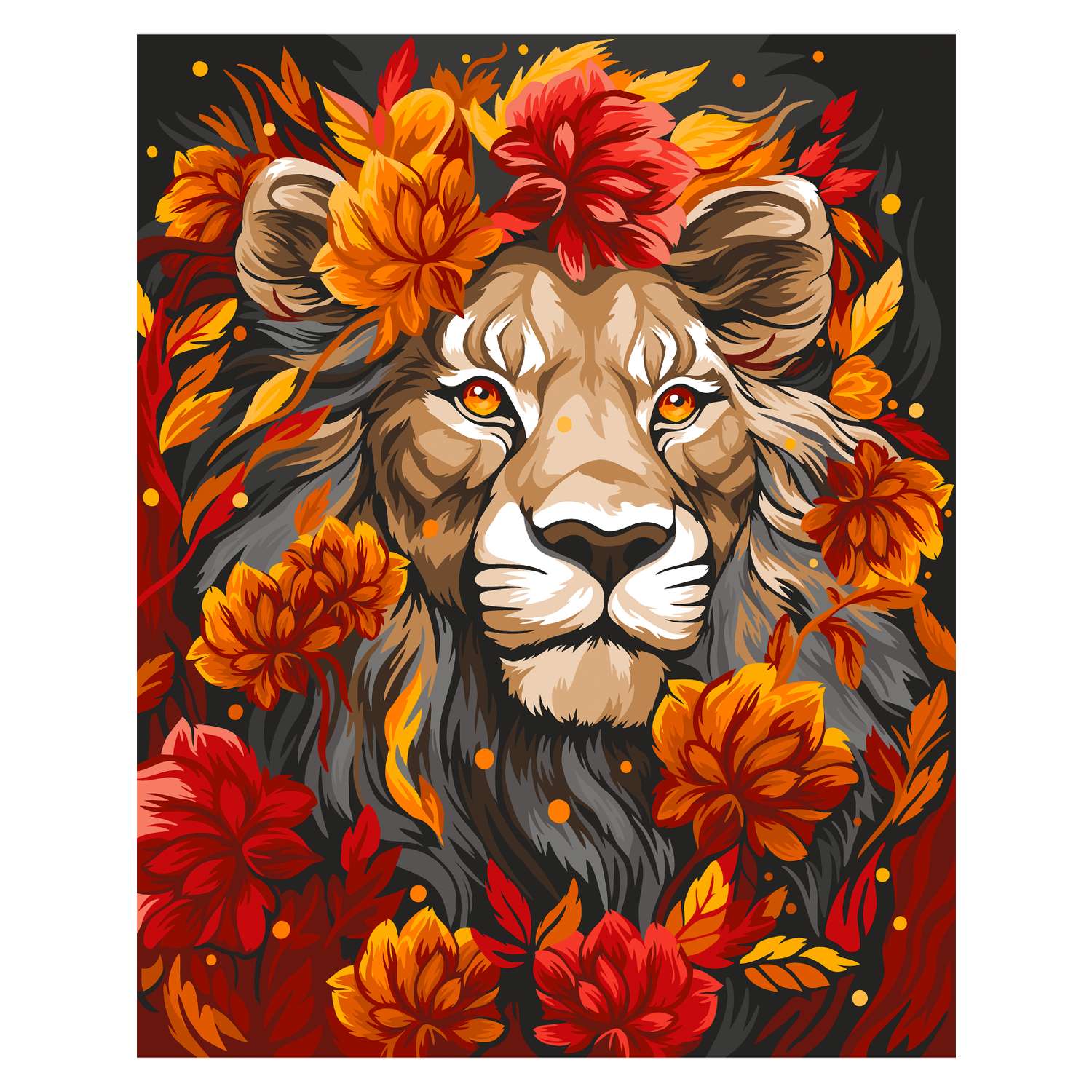 Картина по номерам Art sensation холст на подрамнике 40х50 см Огненный лев - фото 2