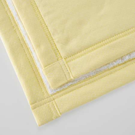 Плед для новорожденных Mrs.Stretch Mr.Jersy 80х80 см с утепленной трикотажной подкладкой цвет молочный/желтый