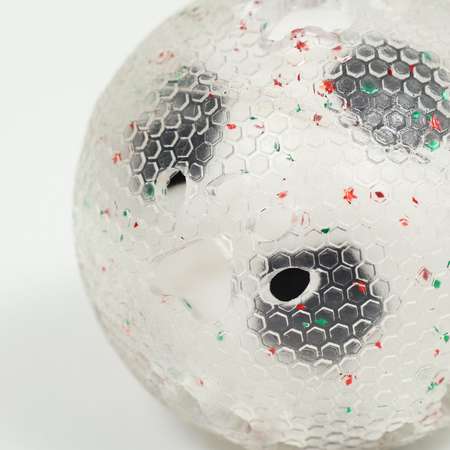 Игрушка Пижон для собак «Мяч футбол-лапки 2 в 1» TPR+винил 7 5 см прозрачная/белая с чёрным