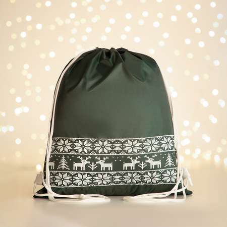 Мешок-рюкзак Sima-Land новогодний на шнурке. цвет зелёный
