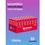 Батарейки алкалиновые DAEWOO Energy alkaline АА LR6 Пальчиковые 32 шт LR6EA-HB32