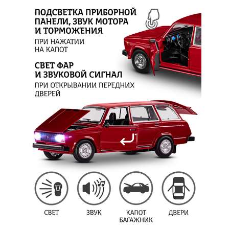 Автомобиль АВТОпанорама ВАЗ 1:24 без механизмов красный