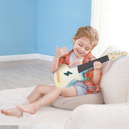 Игрушечная гавайская гитара HAPE Рок н ролл с брошюрой обучения игре на гитаре E0626_HP