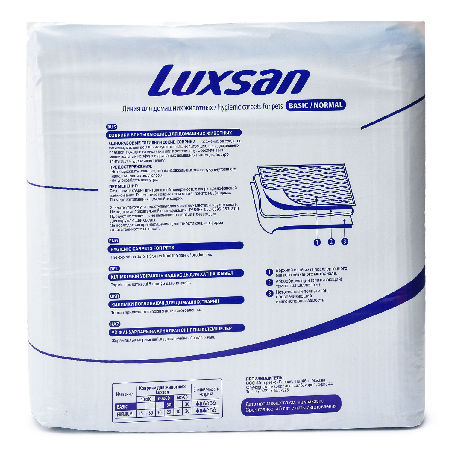 Коврики для животных Luxsan Pets впитывающие 60*60см 30шт - фото 2