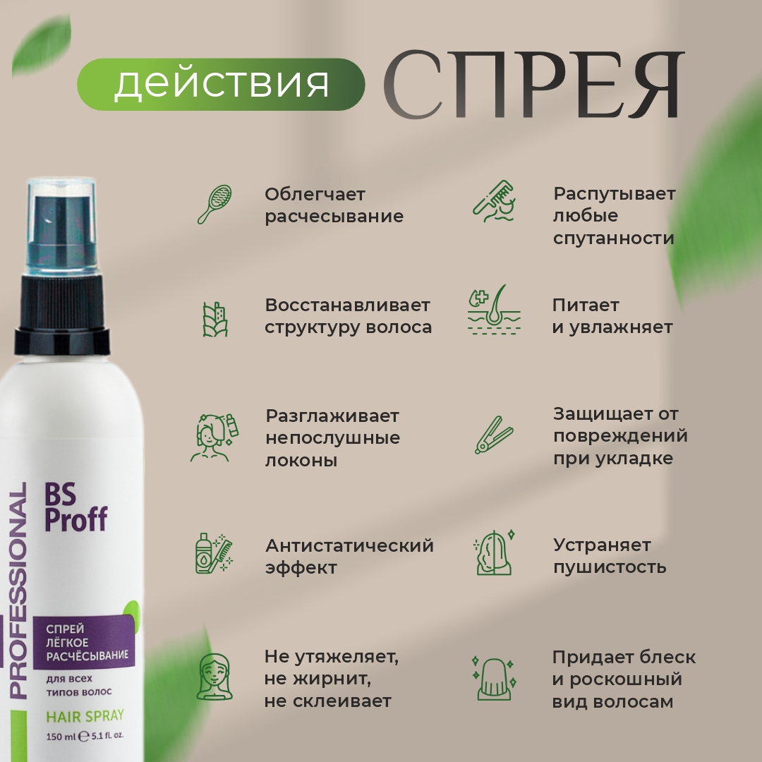 Спрей BSP bio spa для лёгкого расчёсывания 150 мл - фото 2