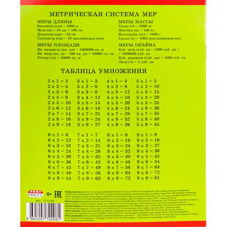 Тетрадь школьная Prof-Press Классика зеленая клетка 12 листов в спайке 10 штук