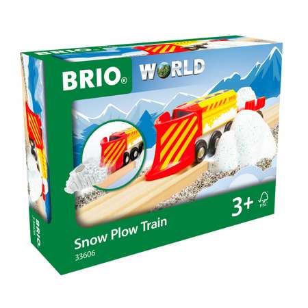 Железная дорога деревянная BRIO Снегоуборочный поезд с грузом