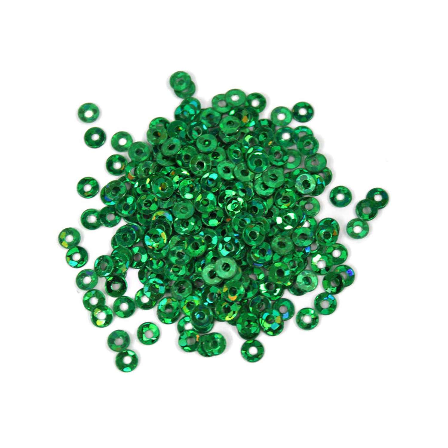 Пайетки Astra Craft плоские декоративные для творчества и рукоделия 3 мм 10 гр зеленый голограмма - фото 3