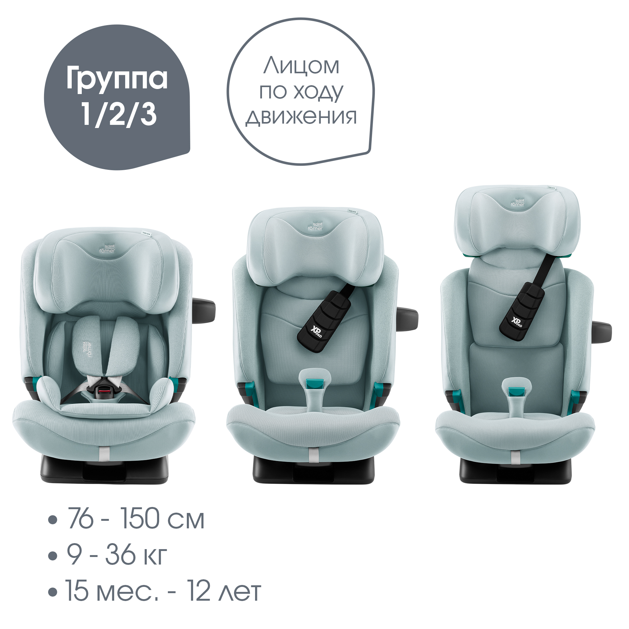 Детское автокресло Britax Roemer Advansafix Pro Style Harbor Blue с 15 месяцев до 12 лет рост 76 - 150 см - фото 2