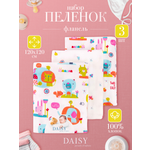 Пеленки Фланель Daisy 3шт 120х120см Слоники