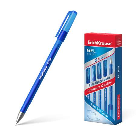 Ручка гелевая ErichKrause G Ice синий 12 шт