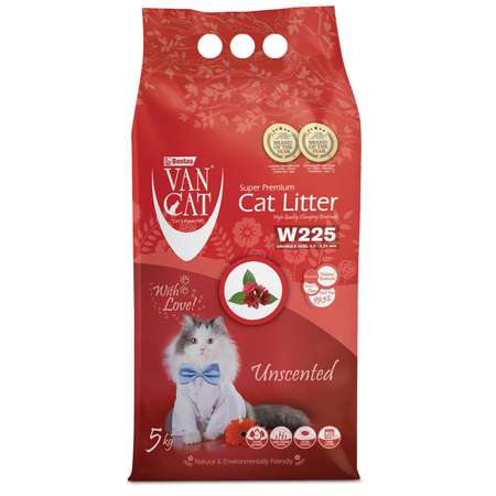 Наполнитель для кошек Van Cat Natural комкующийся натуральный 5кг