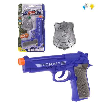 Игровой набор Полиция Наша Игрушка светозвуковые эффекты в комплекте пистолет и значок