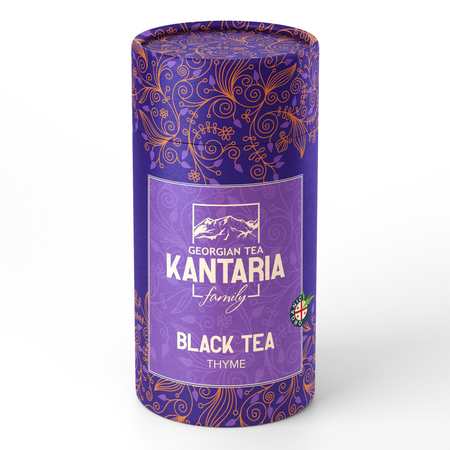 Черный крупнолистовой чай KANTARIA с чабрецом в тубе
