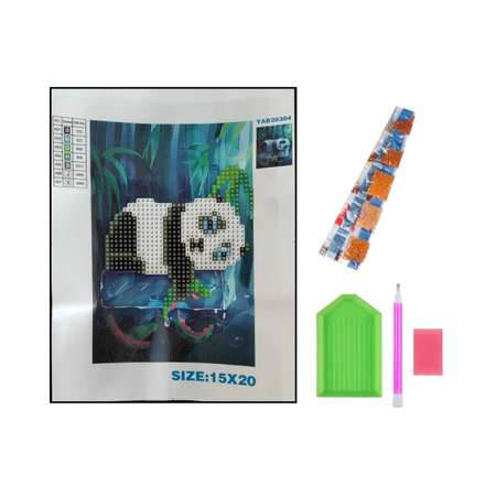 Алмазная мозаика Seichi Спящая панда 15х20 см