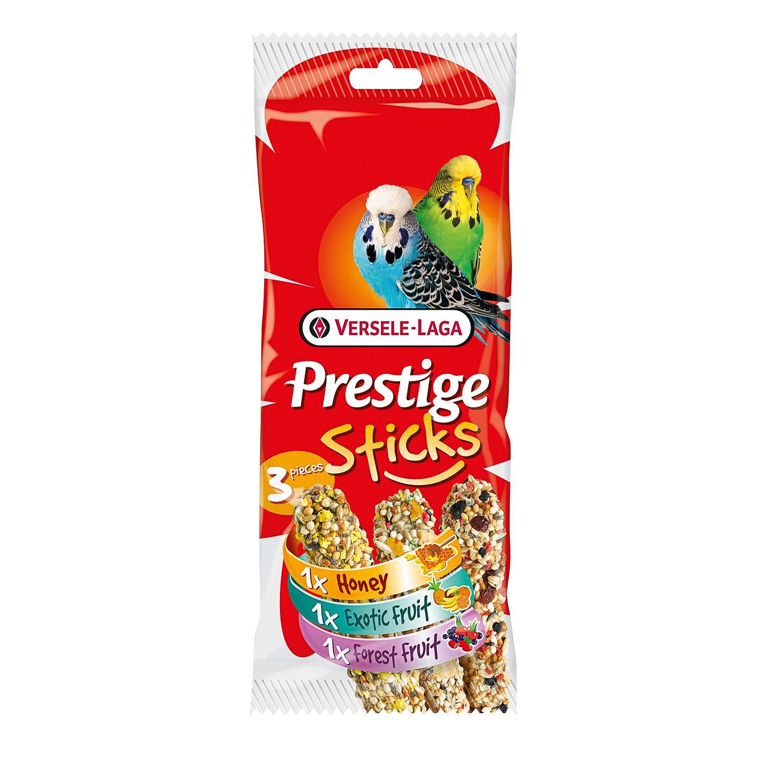 Лакомство для волнистых попугаев Versele-Laga Prestige Палочки микс с медом фруктами и ягодами 30г 3шт - фото 1