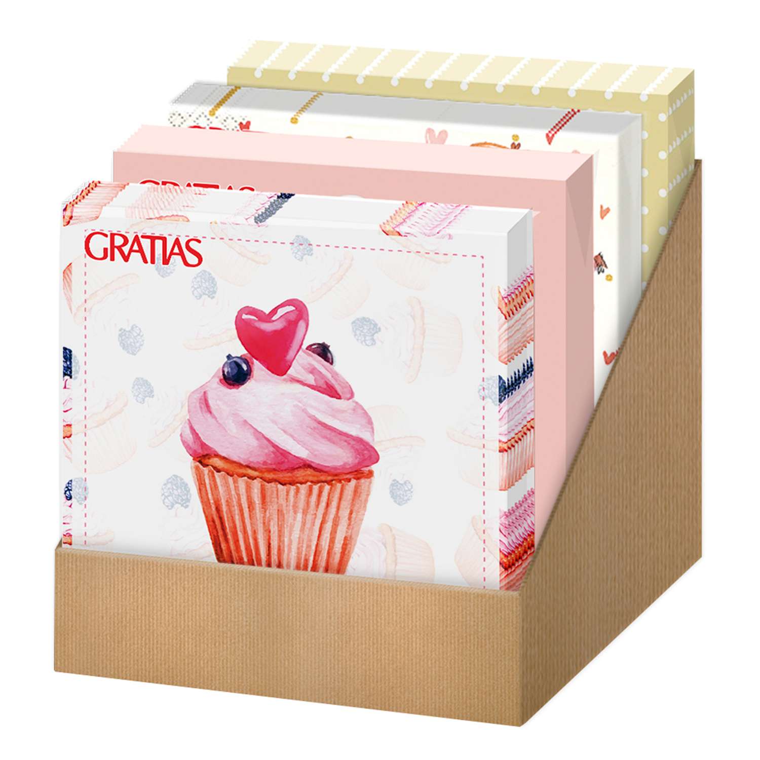 Бумажные салфетки Gratias Box mix Романтика 4 пачки - фото 1