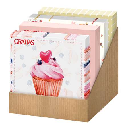 Бумажные салфетки Gratias Box mix Романтика 4 пачки