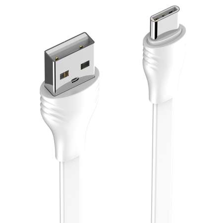 Кабель USB-Type-C LDNIO LS552 2м / 2.1 А / медь: 86 жил / плоский / белый