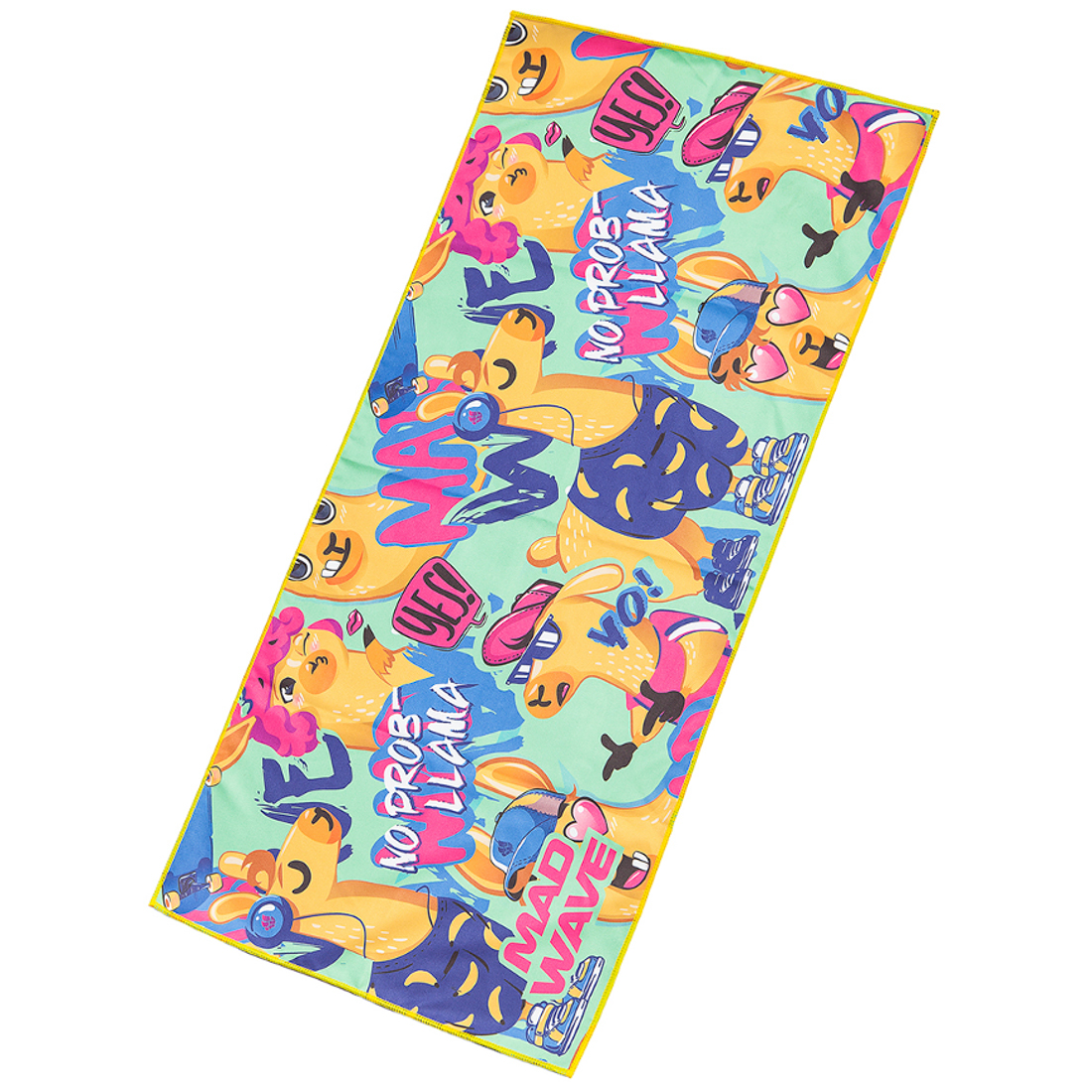 Полотенце из микрофибры Mad Wave Microfiber towel Llama M0761 03 1 16W зеленое 40х80 см - фото 4