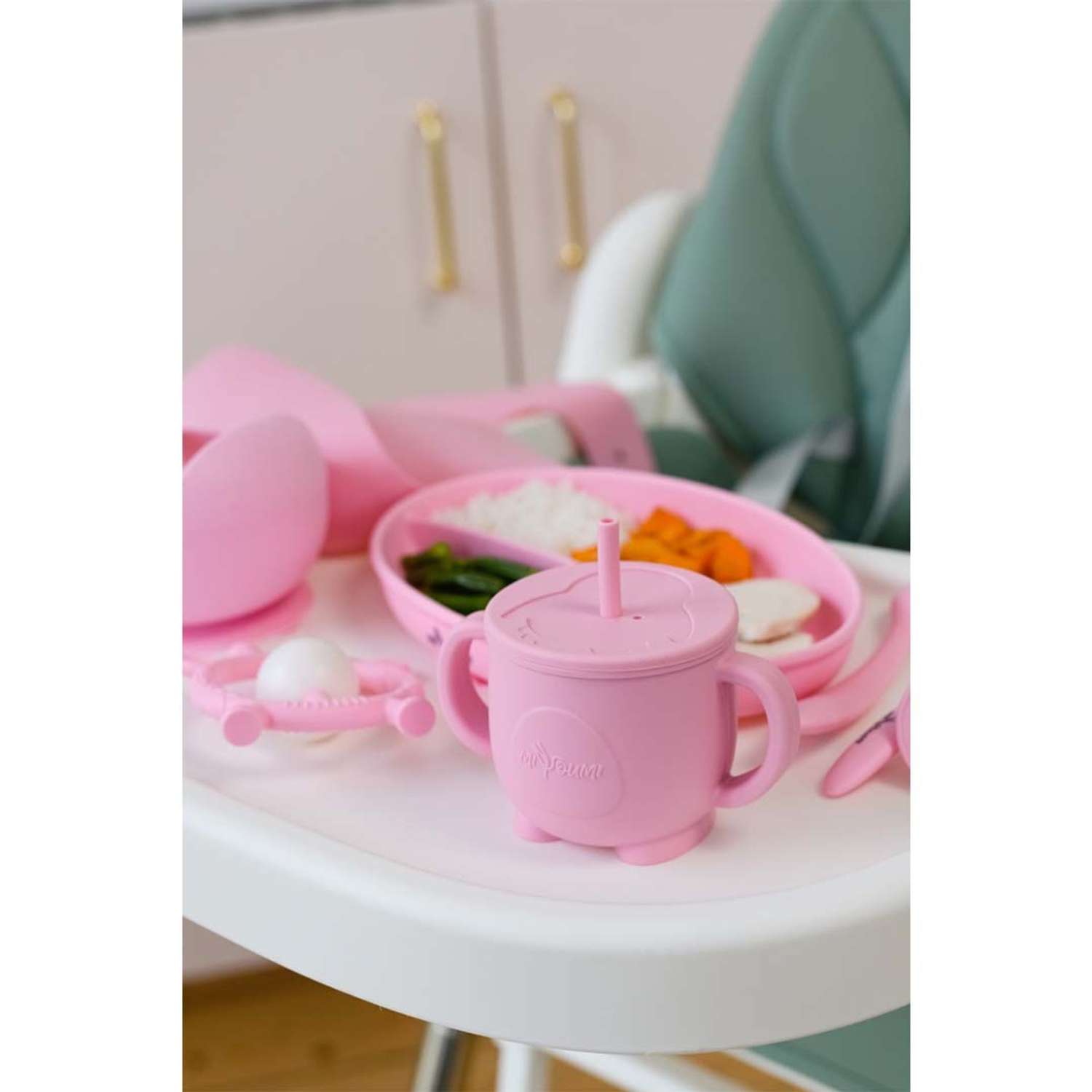 Набор для кормления Miyoumi силиконовый 5 предметов-Baby Pink - фото 18