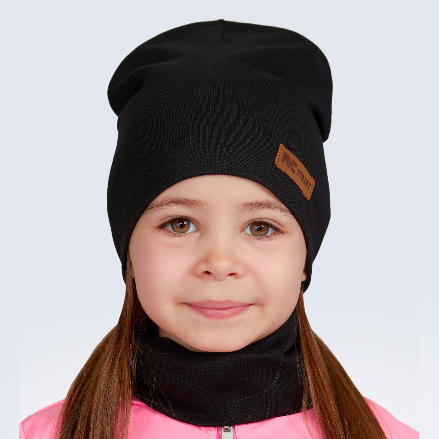 Шапка и снуд NYCkids NYC-H-67-plainG-black - фото 3